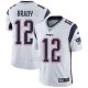Camiseta NFL Limited Hombre New England Patriots 12 Tom Brady Blanco Stitched Vapor Untouchable
