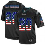 Camiseta NFL Limited Hombre Philadelphia Eagles 20 Brian Dawkins Negro Stitched USA Flag Fashion