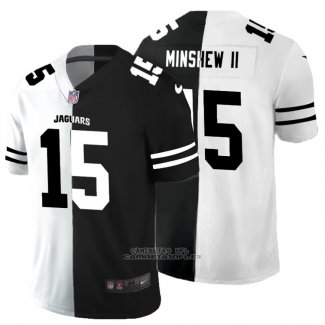 Camiseta NFL Limited Jacksonville Jaguars Minshew II White Black Split