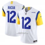 Camiseta NFL Limited Los Angeles Rams Puka Nacua Vapor F.U.S.E. Blanco1