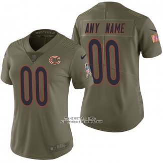 Camiseta NFL Limited Mujer Chicago Bears Personalizada 2017 Salute To Service Verde