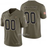 Camiseta NFL Limited New Orleans Saints Personalizada 2017 Salute To Service Verde