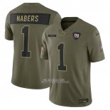 Camiseta NFL Limited New York Giants Malik Nabers 2025 Salute To Service Verde Militar