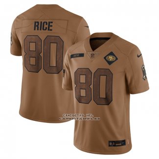 Camiseta NFL Limited San Francisco 49ers Jerry Rice 2023 Salute To Service Retired Marron