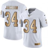 Camiseta Oakland Raiders Jackson Blanco Nike Gold Legend NFL Hombre