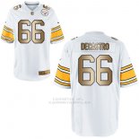 Camiseta Pittsburgh Steelers Decastro Blanco Nike Gold Game NFL Hombre