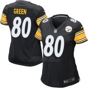 Camiseta Pittsburgh Steelers Green Negro Nike Game NFL Mujer