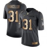 Camiseta Seattle Seahawks Chancellor Negro 2016 Nike Gold Anthracite Salute To Service NFL Hombre