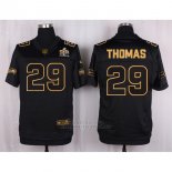 Camiseta Seattle Seahawks Thomas Negro Nike Elite Pro Line Gold NFL Hombre