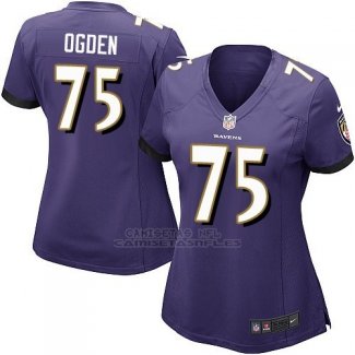 Camiseta Baltimore Ravens Ogden Violeta Nike Game NFL Mujer