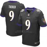 Camiseta Baltimore Ravens Tucker Negro Nike Elite NFL Hombre