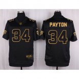 Camiseta Chicago Bears Payton Negro Nike Elite Pro Line Gold NFL Hombre