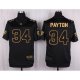 Camiseta Chicago Bears Payton Negro Nike Elite Pro Line Gold NFL Hombre