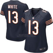 Camiseta Chicago Bears White Blanco Negro Nike Game NFL Mujer