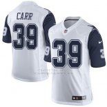 Camiseta Dallas Cowboys Carr Blanco y Profundo Azul Nike Elite NFL Hombre