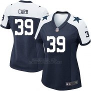 Camiseta Dallas Cowboys Carr Negro Blanco Nike Game NFL Mujer