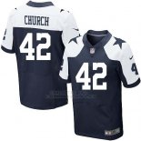 Camiseta Dallas Cowboys Church Profundo Azul y Blanco Nike Elite NFL Hombre