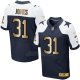 Camiseta Dallas Cowboys Jones Blanco y Profundo Azul Nike Gold Elite NFL Hombre