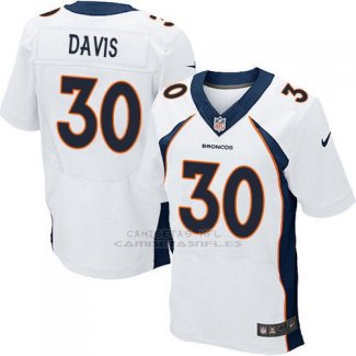 Camiseta Denver Broncos Davis Blanco Nike Elite NFL Hombre