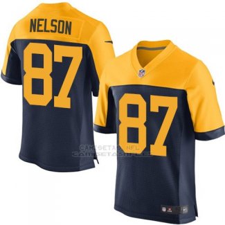 Camiseta Green Bay Packers Nelson Profundo Azul y Amarillo Nike Elite NFL Hombre