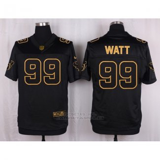 Camiseta Houston Texans Watt Negro Nike Elite Pro Line Gold NFL Hombre