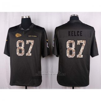Camiseta Kansas City Chiefs Kelce Apagado Gris Nike Anthracite Salute To Service NFL Hombre