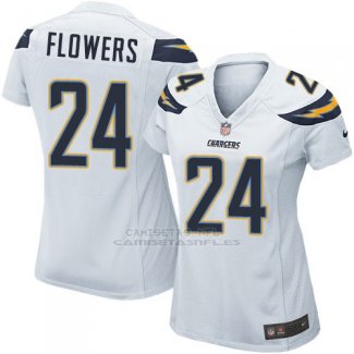 Camiseta Los Angeles Chargers Flowers Blanco Nike Game NFL Mujer