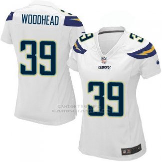 Camiseta Los Angeles Chargers Woodhead Blanco Nike Game NFL Mujer