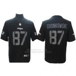 Camiseta NFL Elite Hombre New England Patriots 87 Rob Gronkowski Negro Impact