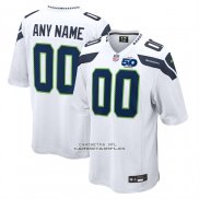 Camiseta NFL Elite Seattle Seahawks 50th Season Segunda Personalizada Blanco