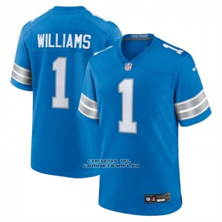 Camiseta NFL Game Detroit Lions Jameson Williams Azul1