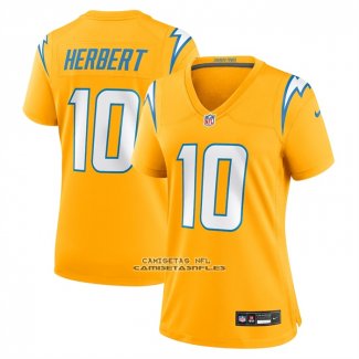 Camiseta NFL Game Mujer Los Angeles Chargers Justin Herbert Alterno Charger Power Oro