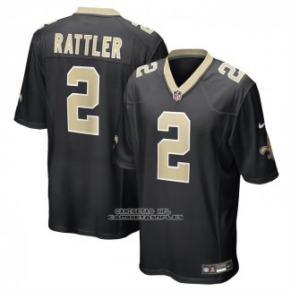 Camiseta NFL Game New Orleans Saints Spencer Rattler Negro1