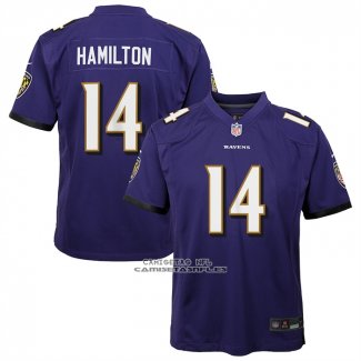 Camiseta NFL Game Nino Baltimore Ravens Kyle Hamilton Violeta
