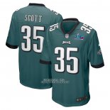 Camiseta NFL Game Philadelphia Eagles Boston Scott Super Bowl LVII Patch Verde