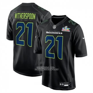 Camiseta NFL Game Seattle Seahawks Devon Witherspoon Super Bowl LX Patch Negro