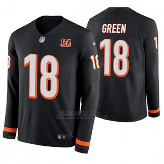 Camiseta NFL Hombre Cincinnati Bengals Aj Green Negro Therma Manga Larga