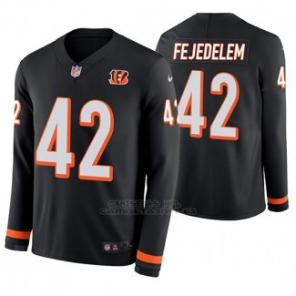 Camiseta NFL Hombre Cincinnati Bengals Clayton Fejedelem Negro Therma Manga Larga