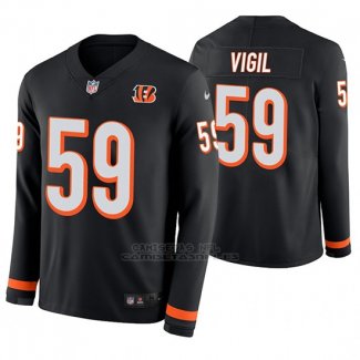 Camiseta NFL Hombre Cincinnati Bengals Nick Vigil Negro Therma Manga Larga