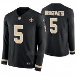 Camiseta NFL Hombre New Orleans Saints Teddy Bridgewater Negro Therma Manga Larga
