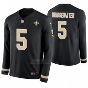 Camiseta NFL Hombre New Orleans Saints Teddy Bridgewater Negro Therma Manga Larga