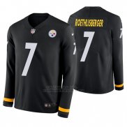 Camiseta NFL Hombre Pittsburgh Steelers Ben Roethlisberger Negro Therma Manga Larga