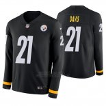 Camiseta NFL Hombre Pittsburgh Steelers Sean Davis Negro Therma Manga Larga