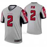 Camiseta NFL Legend Hombre Atlanta Falcons 2 Matt Ryan Inverted Gris