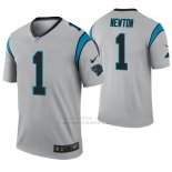 Camiseta NFL Legend Hombre Carolina Panthers 1 Cam Newton Inverted Gris