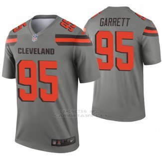 Camiseta NFL Legend Hombre Cleveland Marrons 95 Myles Garrett Inverted Gris