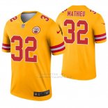 Camiseta NFL Legend Hombre Kansas City Chiefs 32 Tyrann Mathieu Inverted Oro