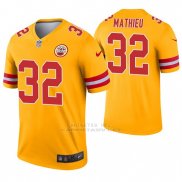 Camiseta NFL Legend Hombre Kansas City Chiefs 32 Tyrann Mathieu Inverted Oro