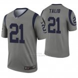 Camiseta NFL Legend Hombre Los Angeles Rams 21 Aqib Talib Inverted Gris