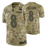 Camiseta NFL Limited Baltimore Ravens 8 Lamar Jackson 2018 Salute To Service Camuflaje